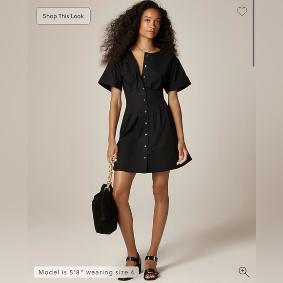 J. Crew Dresses & Skirts - NWT J Crew Wren mini shirt-dress in cotton-blend poplin, black, size 12